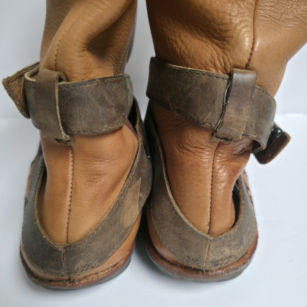 OTBT Johnston Tan Leather Strappy Slouch Boots Women's Size 8 Dandelion Boho - Picture 7 of 16